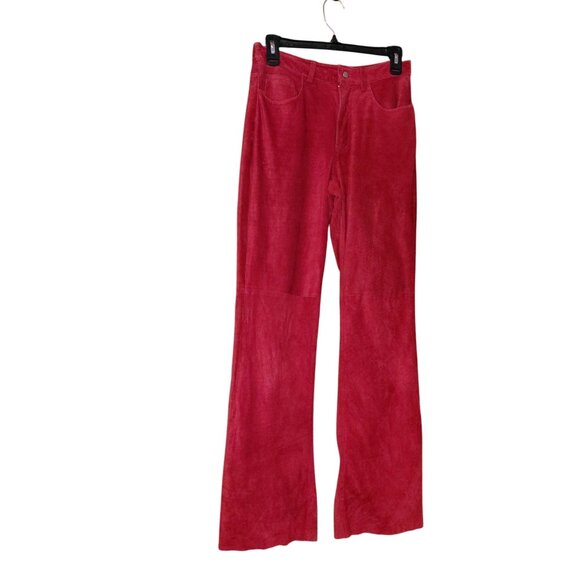 Express red suede pants size 3/4 - Picture 1 of 11